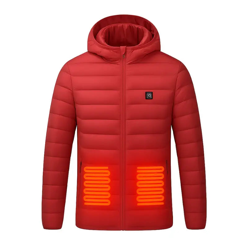 Doudoune homme chauffante rouge
