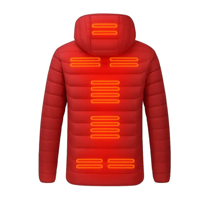 Doudoune homme chauffante rouge
