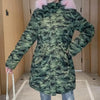 Doudoune militaire fausse fourrure femme