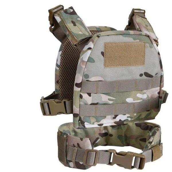 Gilet Enfant Militaire Rembourré - Imperméable - Capuche Amovible - Poches Zippées - 4 à 14 Ans