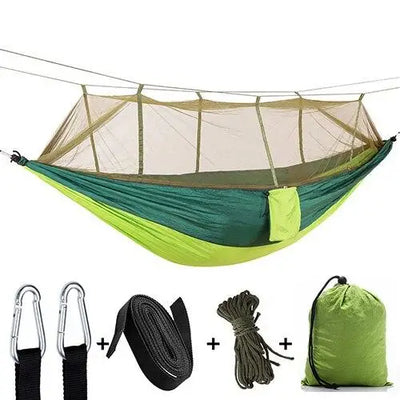 HAMAC TOILE PARACHUTE DOUBLE AVEC MOUSTIQUAIRE