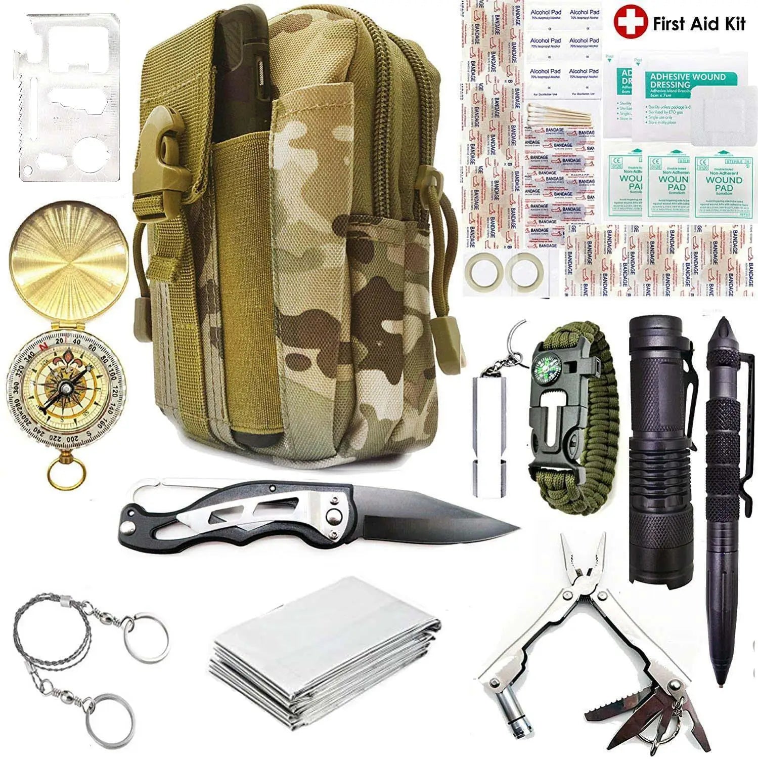 Kit de survie militaire très complet - Matériel d'urgence et de premiers  secours (9944992)
