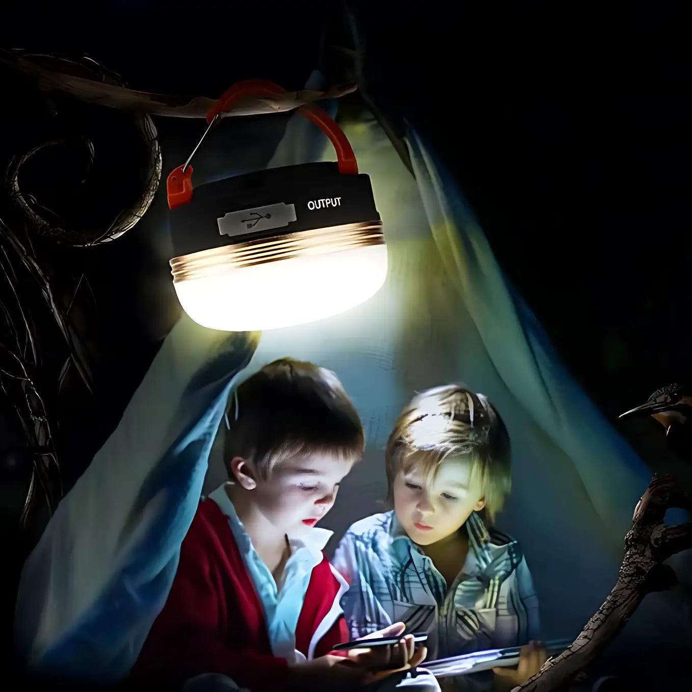 Lampe de camping avec crochet de suspension