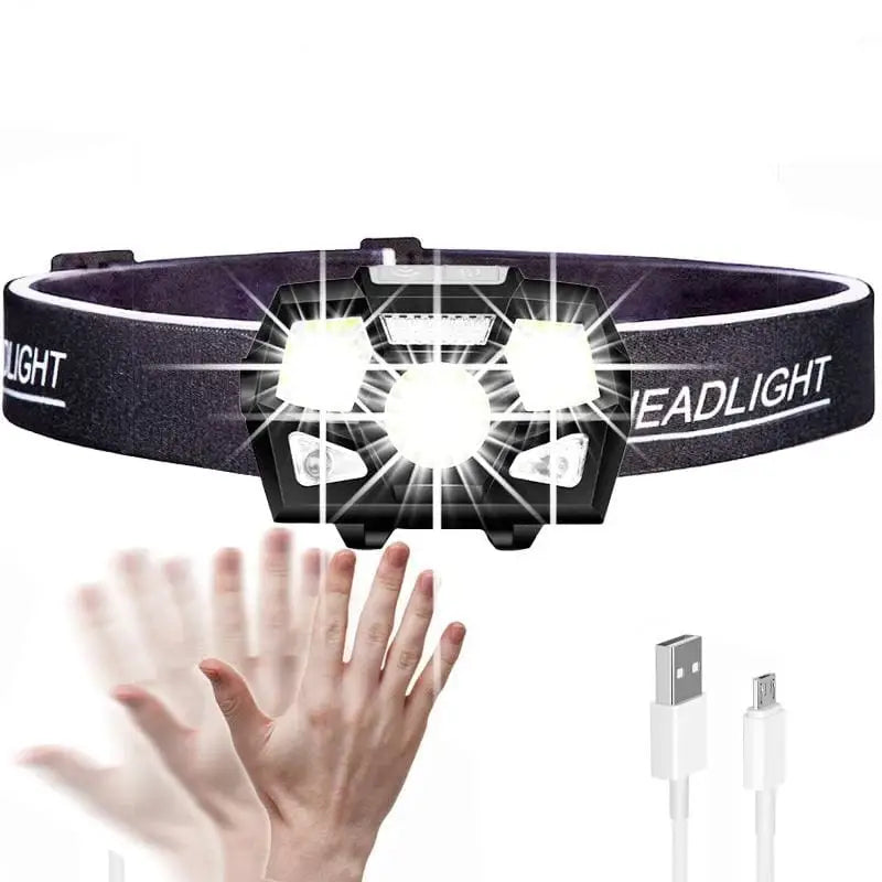 Bandeau de sport avec lumière LED, lampe frontale rechargeable par USB pour  visibilité en plein air, 3 réglages de lumière, cadeau unisexe pour homme