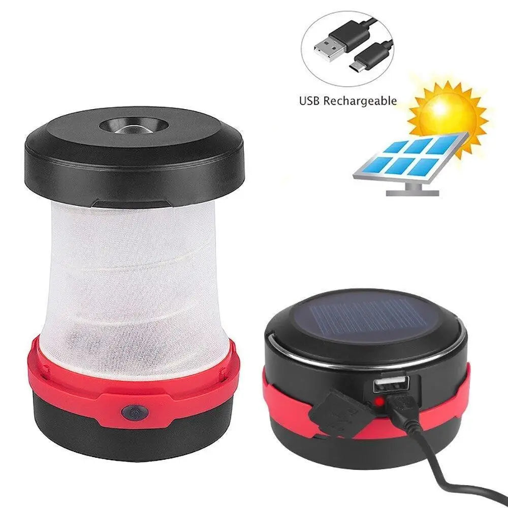 Lampe Solaire Portable Rechargeable, Lampe De Camping Extérieure