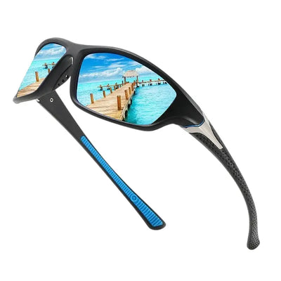 Lunette de soleil homme polarisé bleu