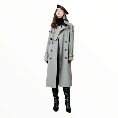 Manteau long militaire femme