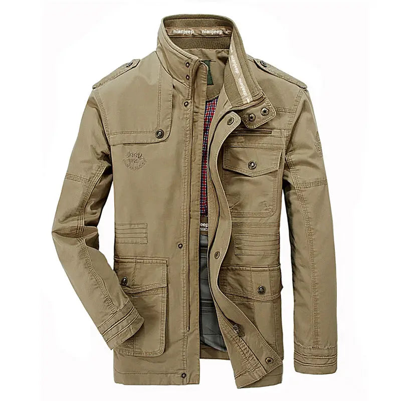 Veste Homme Mi-saison Style Militaire Cargo - Coupe Décontractée, Poches Multiples | Pour Look Urbain Ou Sorties Plein Air, Coupe Ample - 6