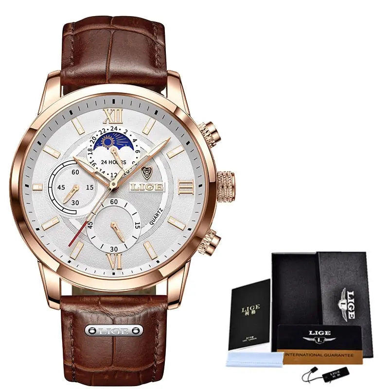 Montre analogique en cuir