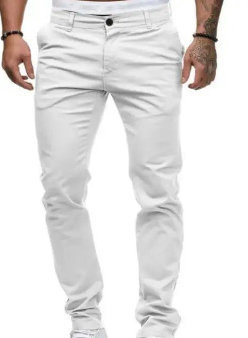Pantalon treillis blanc homme