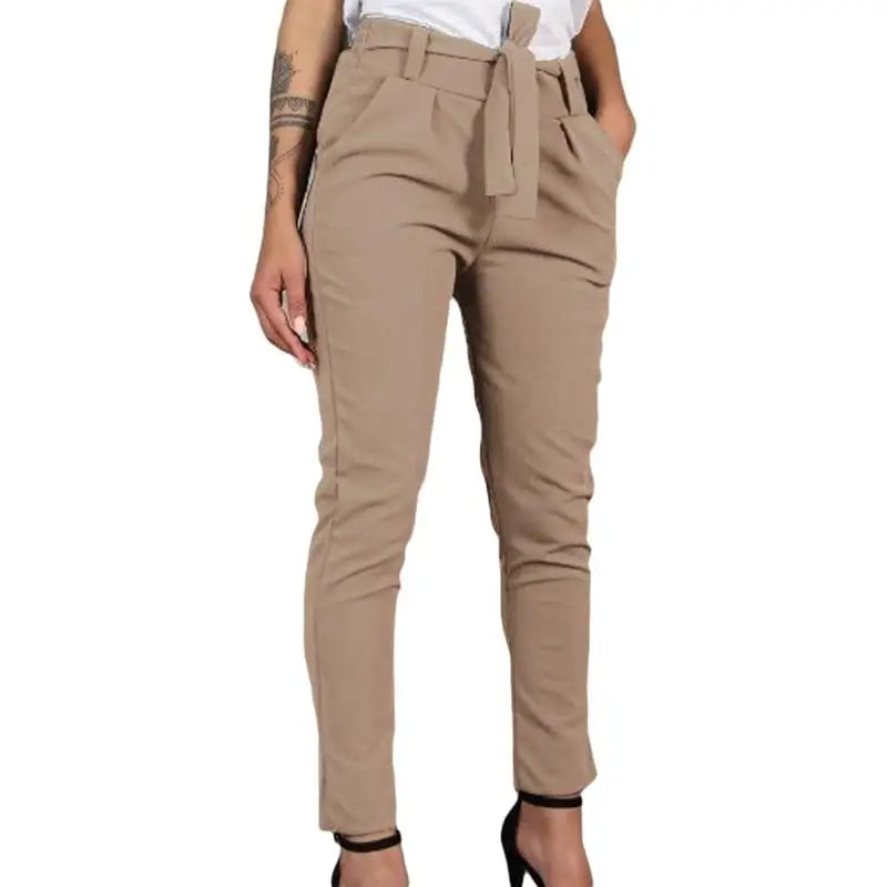 Pantalon treillis slim femme