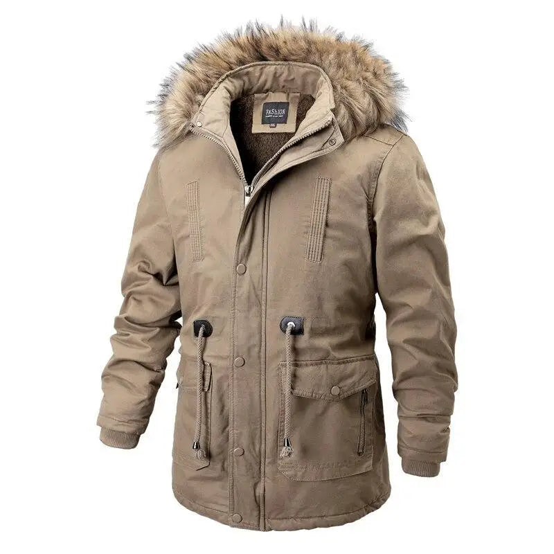 Parka militaire fourrure beige