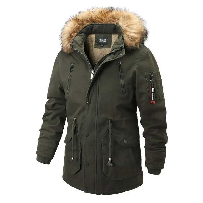 Parka militaire fourrure beige