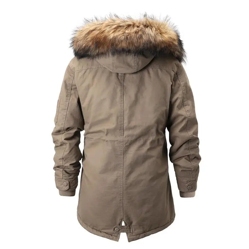 Parka militaire fourrure beige