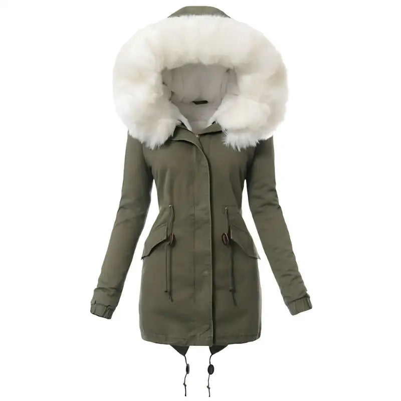 Parka militaire fourrure blanche