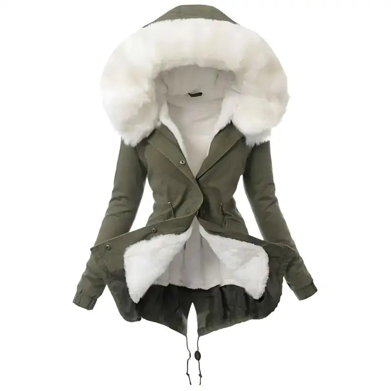 Parka militaire fourrure blanche