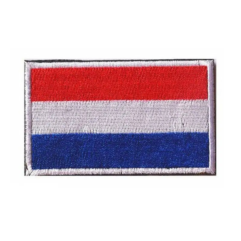 Patch brodé militaire marron drapeau français avec velcro