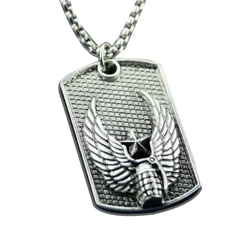 PLAQUE MILITAIRE - AIGLE SANGLANT (ARGENT)