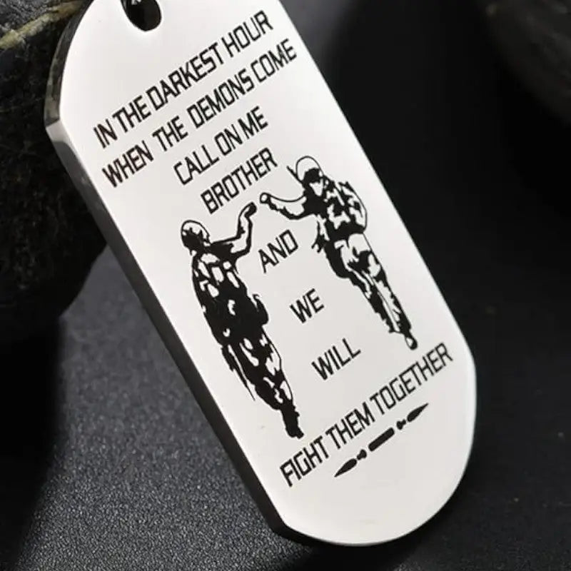 PLAQUE MILITAIRE EN TAILLE UNIQUE (ARGENT)