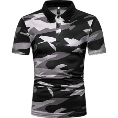 Polo bleu camouflage militaire