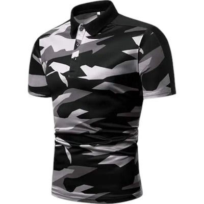 Polo bleu camouflage militaire