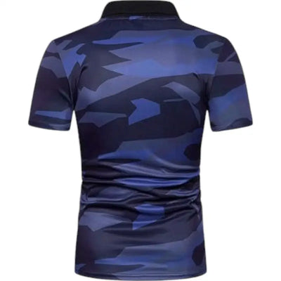 Polo bleu camouflage militaire