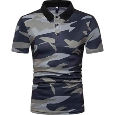 Polo bleu camouflage militaire