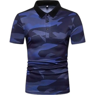 Polo bleu camouflage militaire