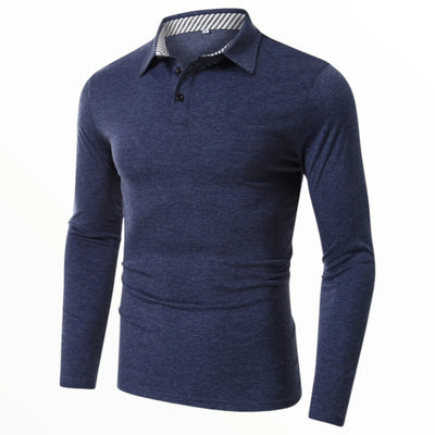 Polo bleu marine manches longues