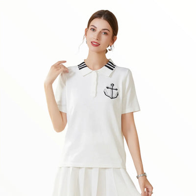 Polo marin femme