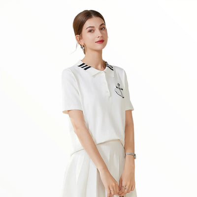 Polo marin femme