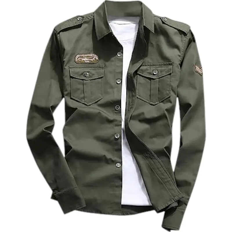 Pull vert militaire homme