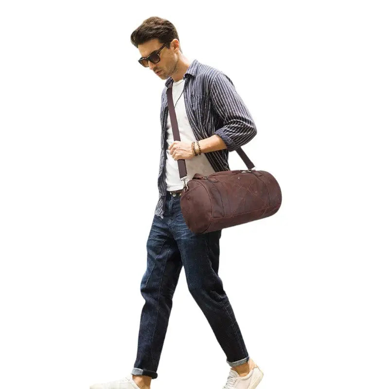 SAC MILITAIRE VINTAGE CUIR DE BUFFLE