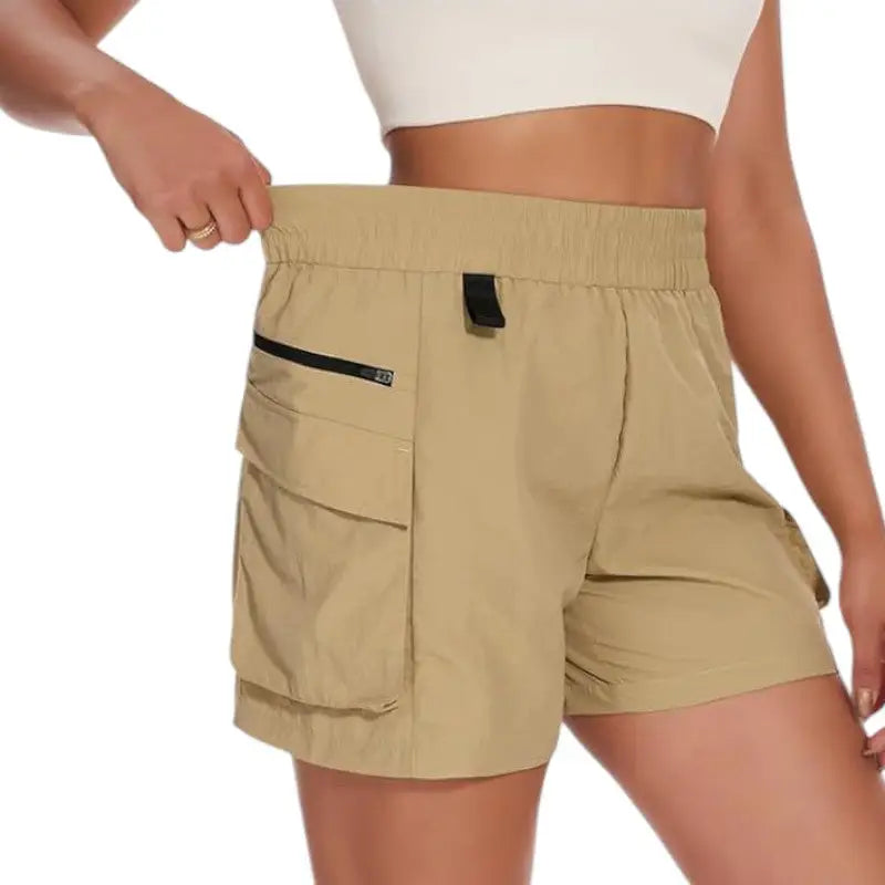Short femme de randonné beige