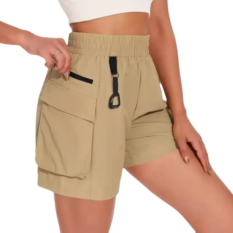Short femme de randonné beige