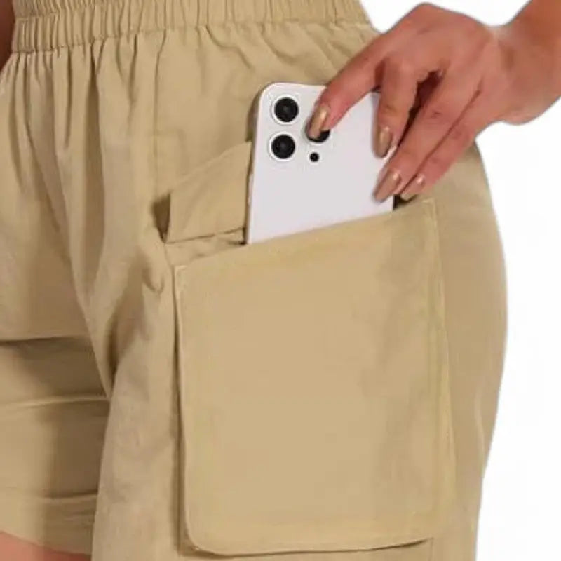 Short femme de randonné beige