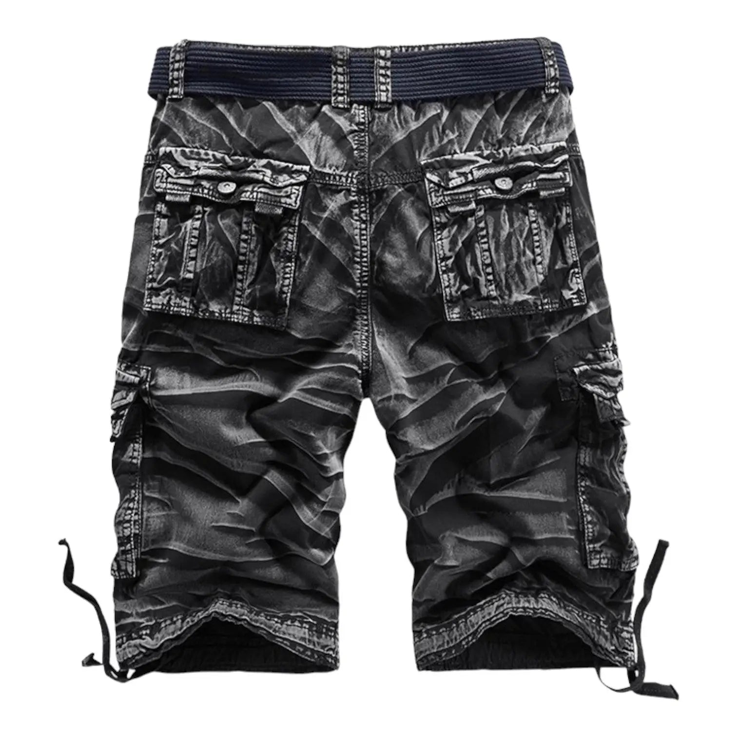 SHORT MILITAIRE AVEC EFFET CHIFFONNÉ
