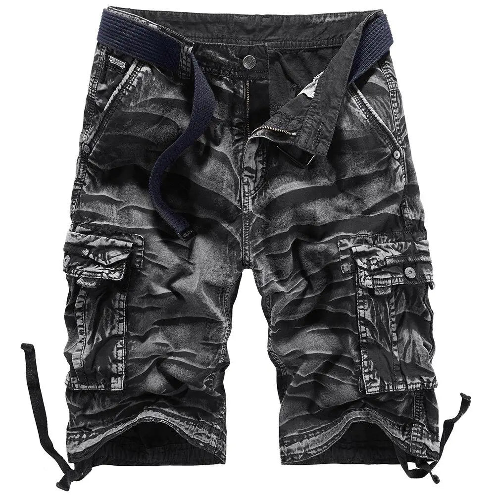 SHORT MILITAIRE AVEC EFFET CHIFFONNÉ