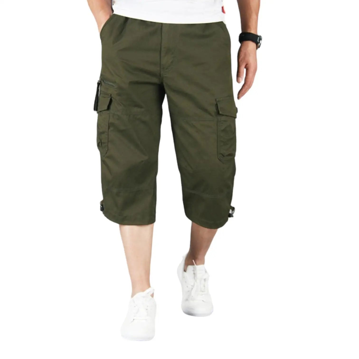 SHORT MILITAIRE LONG EN COTON