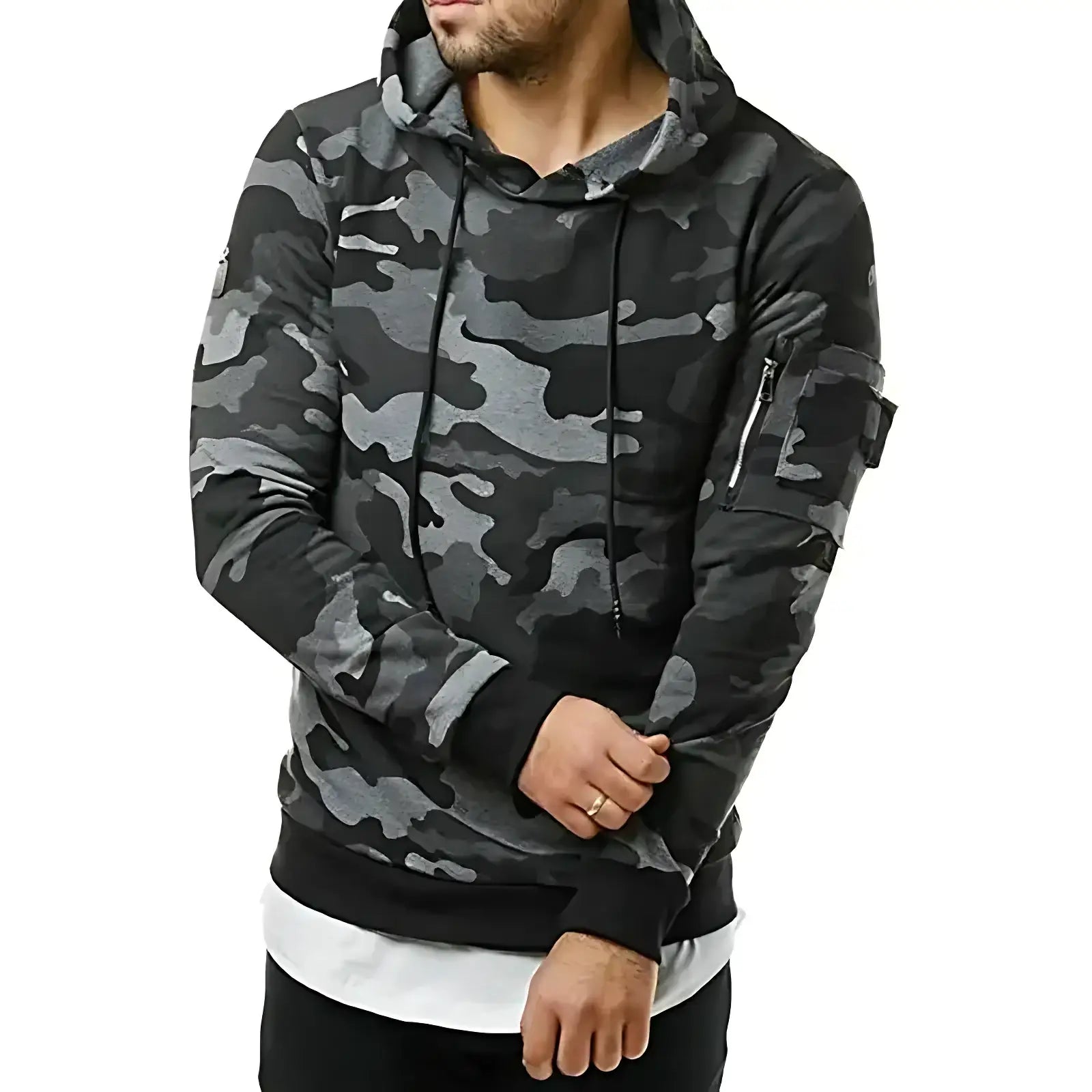 Sweat à capuche camouflage homme