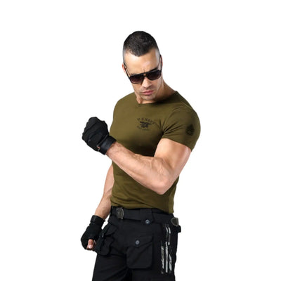 T shirt vert militaire homme