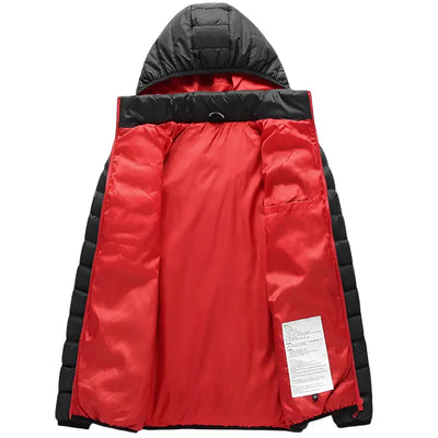 Veste chauffante 11 zones noire et rouge avec double commande