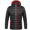 Veste chauffante 11 zones noire et rouge avec double commande