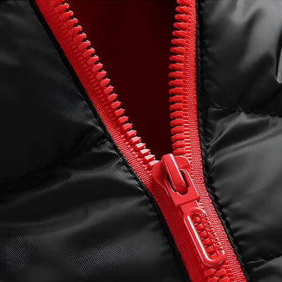Veste chauffante 11 zones noire et rouge avec double commande