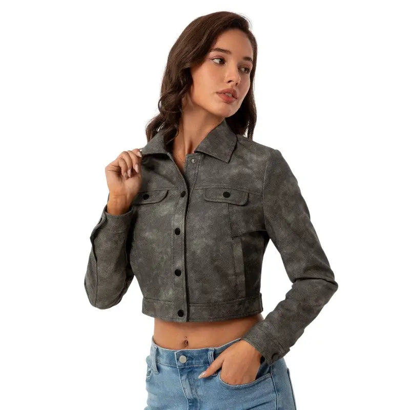 Veste coupe court militaire femme