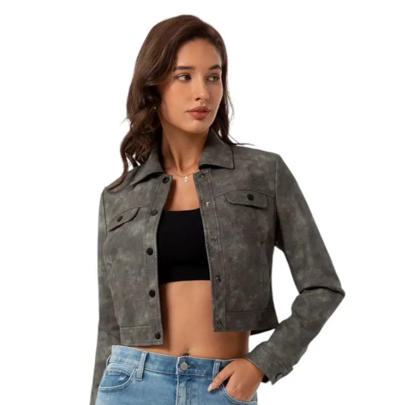 Veste coupe court militaire femme