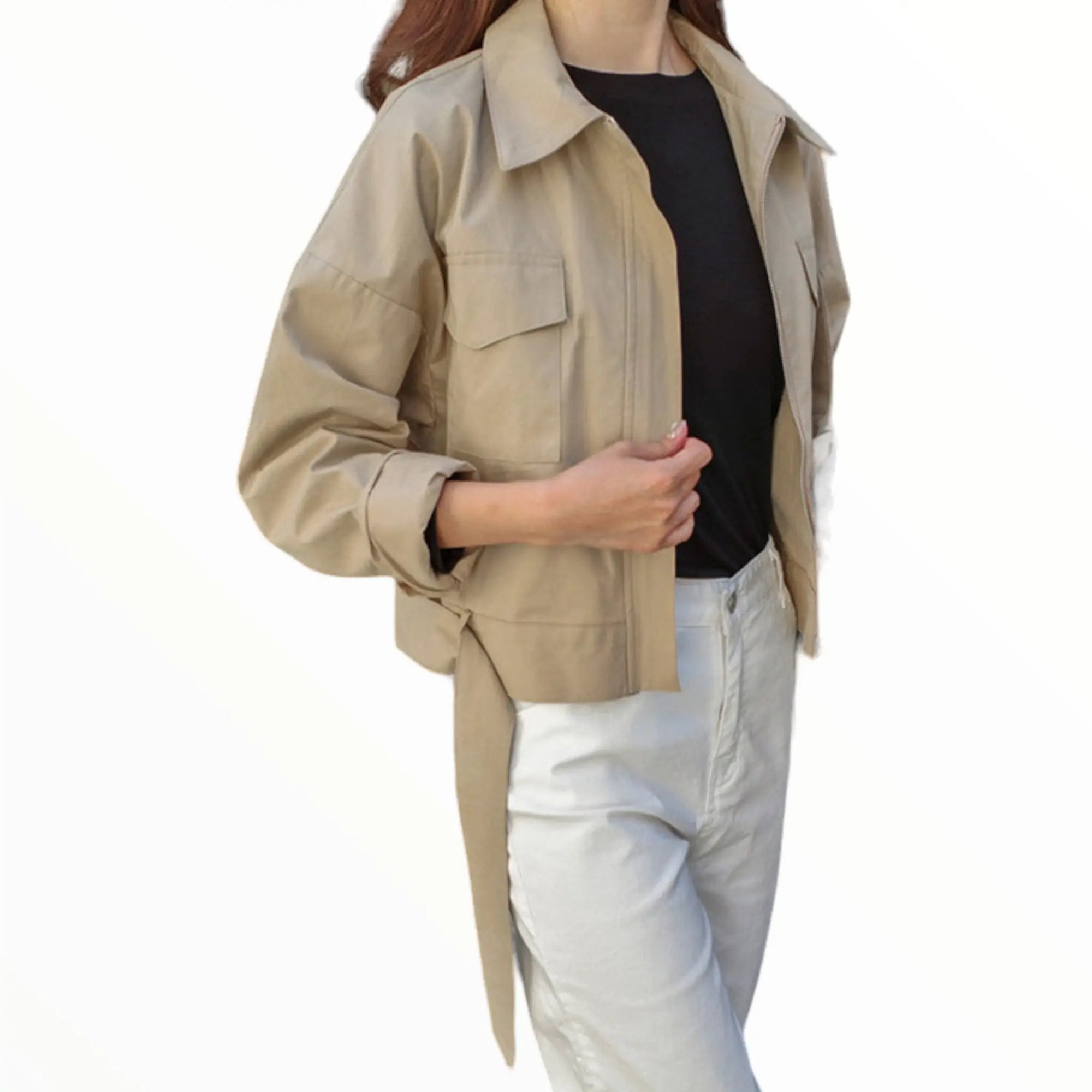 Veste militaire beige femme sale