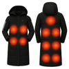 Veste longue chauffante 11 zones noire pour femme