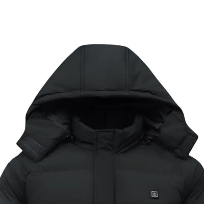 Veste longue chauffante 11 zones noire pour femme