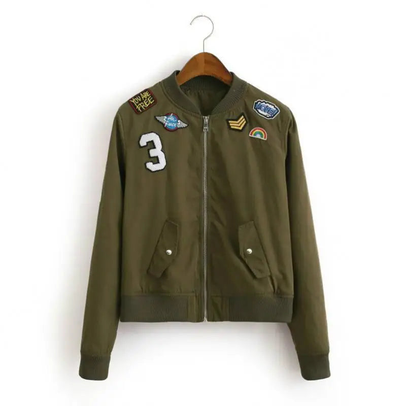 Veste militaire écusson femme